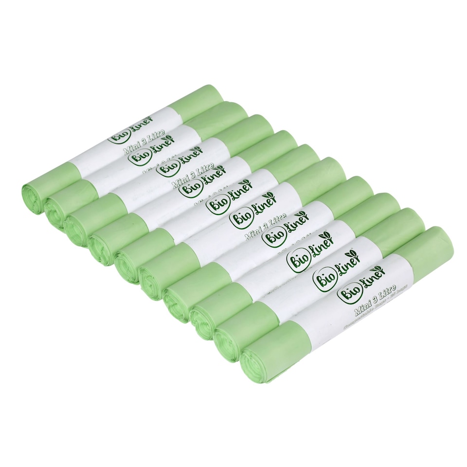 image 1 of BioLiner 3 Litre Mini Compostable Food Waste Bin Bags - 10 Rolls