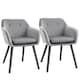 image 1 of HOMCOM Modern Upholstered Fabric Bucket Seat Dining Armchairs Set of 2 Grey
