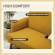 image 3 of HOMCOM 2 Seater Sofa with 21cm Thick Padding and Wood Legs, Yellow