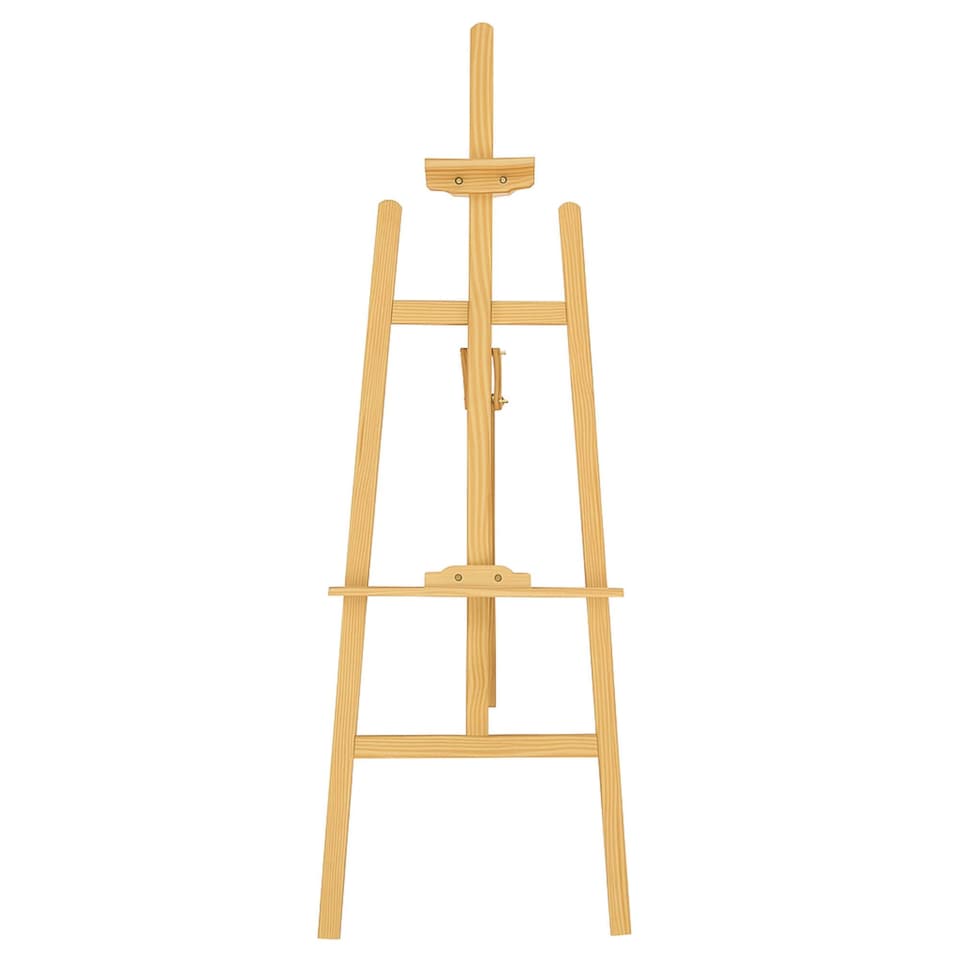 image 1 of 5ft 1500mm Wooden Pine Tripod Studio Canvas Easel Art Stand | Brown