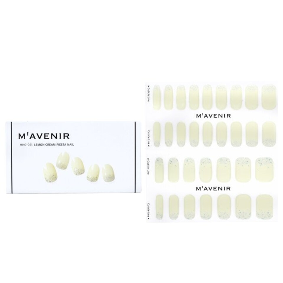 image 1 of Nail Sticker (white) - # Lemon Cream Fiesta Nail - 32pcs Multi