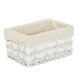 image 5 of White Scandi Storage Basket with White Lining White | White | M
