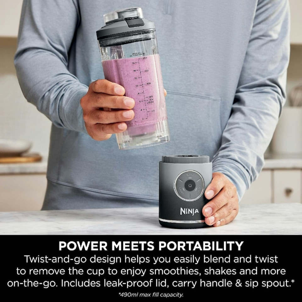 image 1 of Ninja Blast Max Portable Blender in Grey BC251UKGY Grey