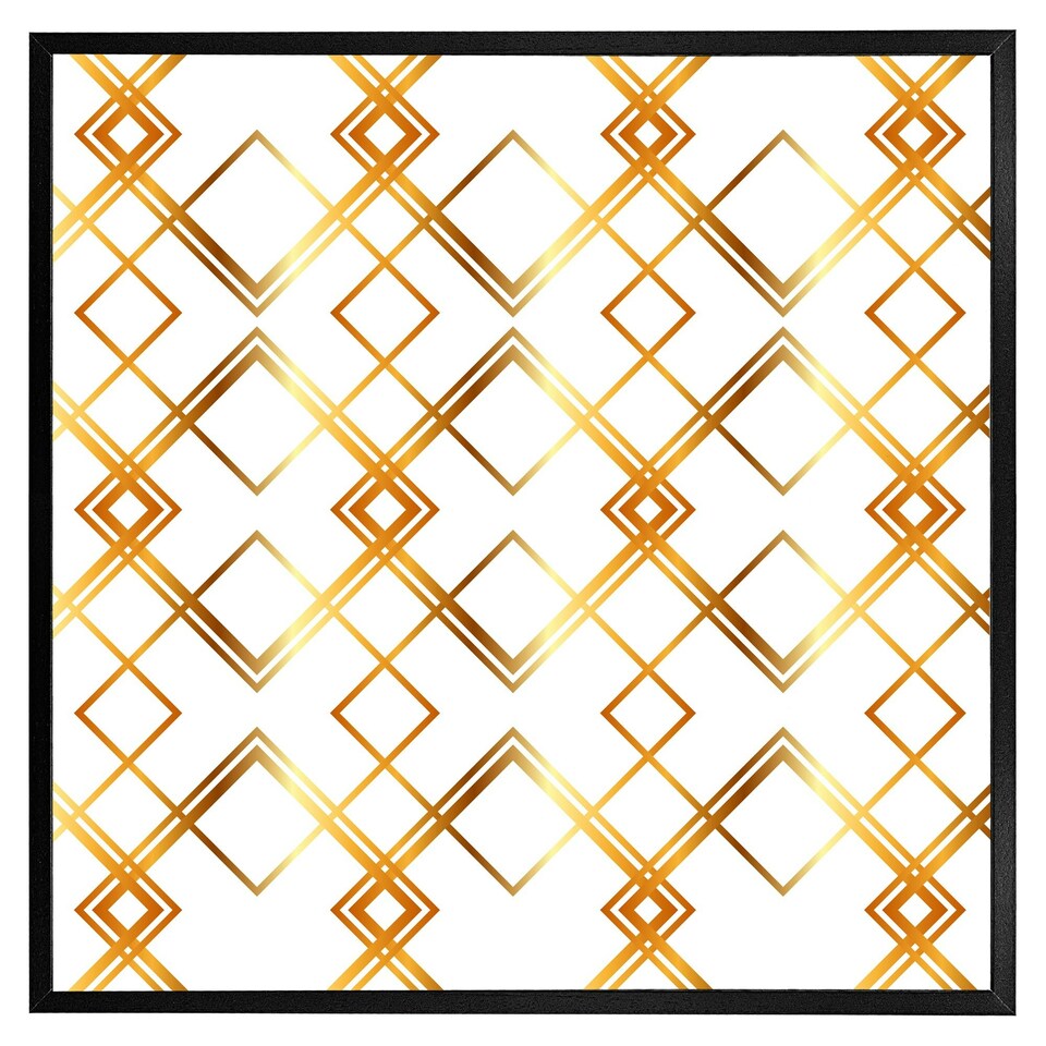 image 1 of Geometric golden pattern (Picture Frame) Black | XL