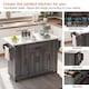 image 2 of VILUXE Mobile Kitchen Island with Foldable Worktop, Hidden Cutlery Drawer, Large Drawer, Adjustable Shelves, Door Racks, Towel Rack, Spice Rack and 5 Wheels, Grey