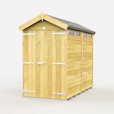 4 x 8 Feet Apex Security Shed - Double Door - Wood - L243 x W118 x H217 cm | Brown