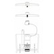 image 2 of SPARES2GO Adjustable Dual Flush Toilet Valve Concealed Cistern with Push Button (1.5" / 2" Outlet, 300mm Cable)
