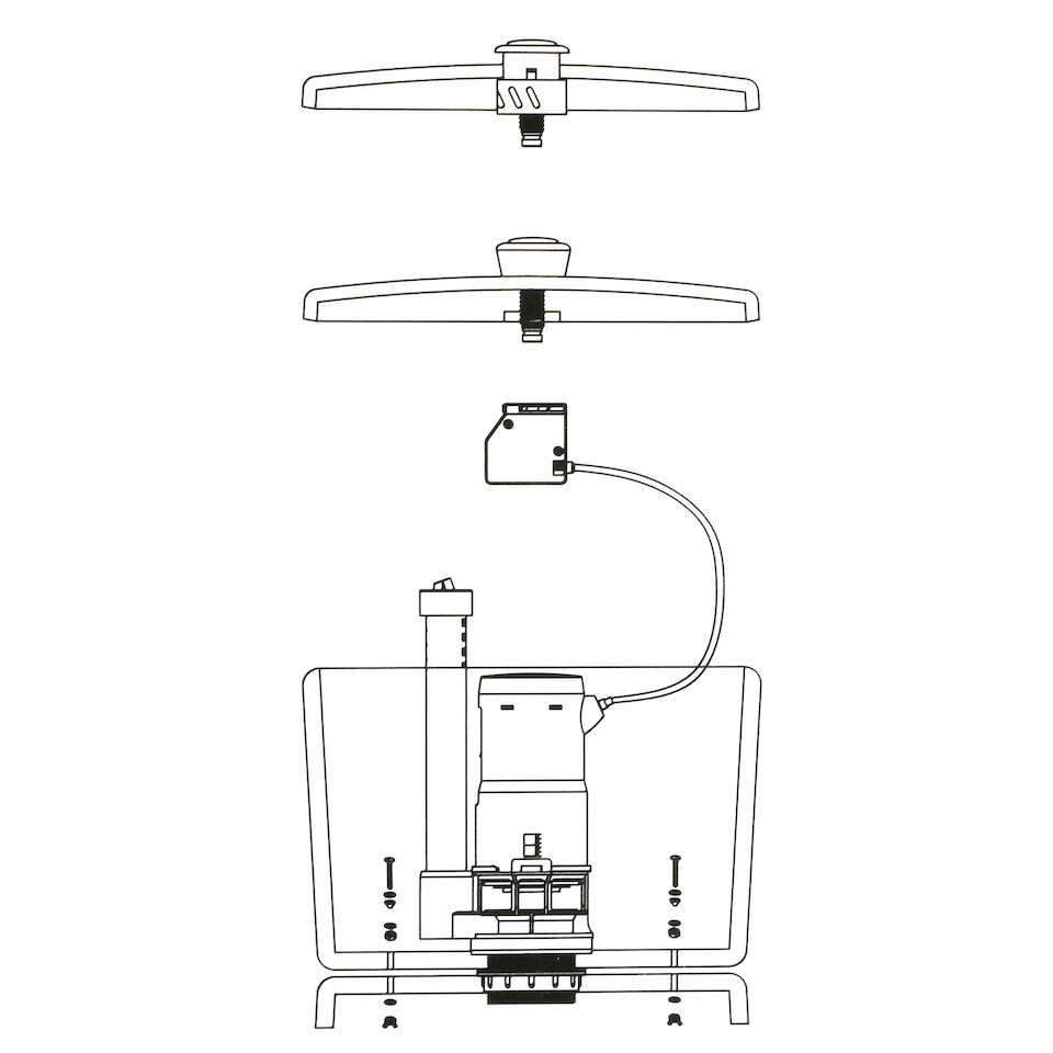 image 1 of SPARES2GO Adjustable Dual Flush Toilet Valve Concealed Cistern with Push Button (1.5" / 2" Outlet, 300mm Cable)
