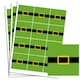 image 1 of Christmas Elf Belt Square Stickers 65mm - Sheet of 12
