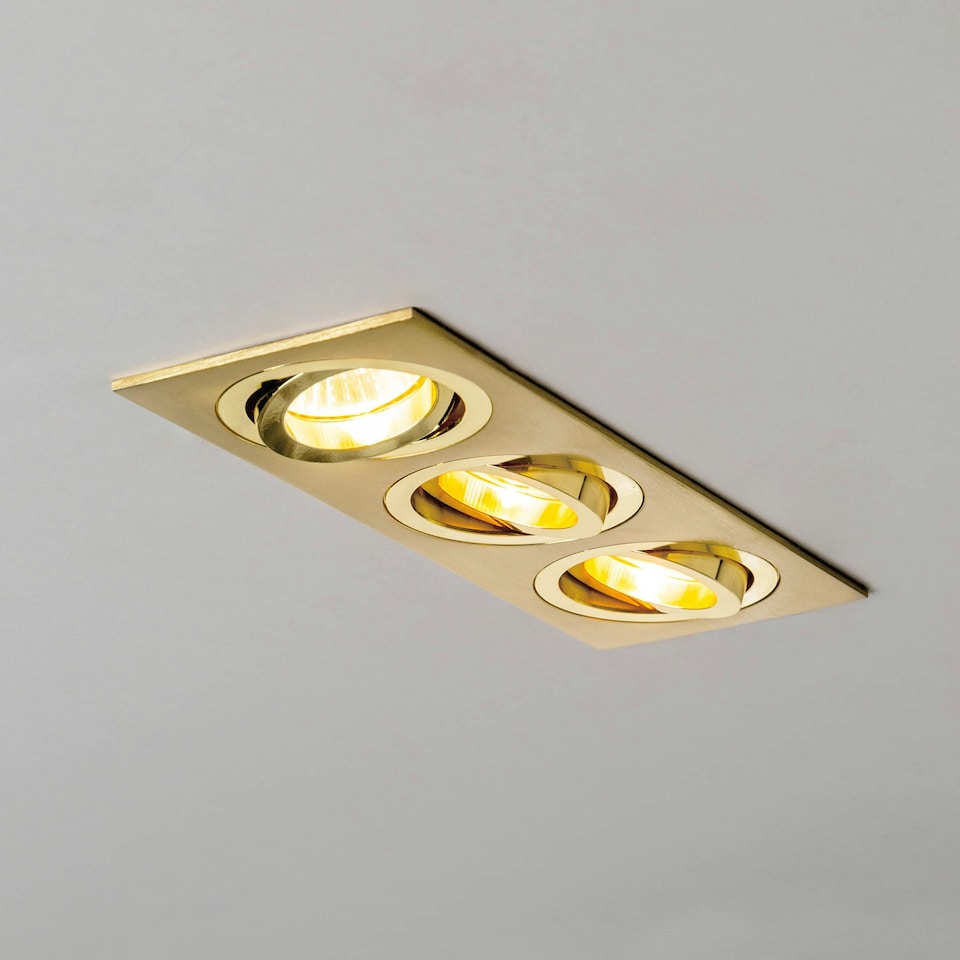image 1 of BHS Faina 3 Light Adjustable Triple Recessed Spotlight | Gold | Brass | 1