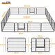 image 3 of Yaheetech 16 Metal Dog Playpen Panels, 80 × 60 cm Black