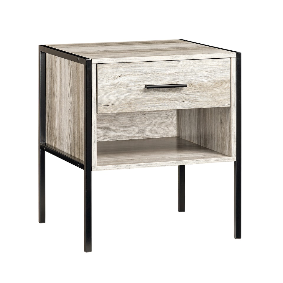 image 1 of Vida Designs Brooklyn 1 Drawer Bedside Cabinet Industrial Cabinet Table Nightstand, Grey