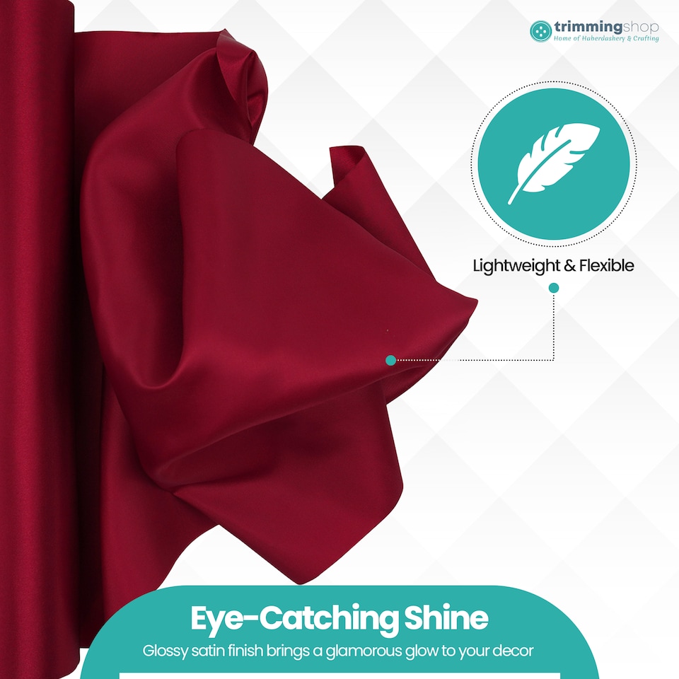 image 1 of Satin Fabric Roll, Silky & Shiny, Soft Polyester Roll - 29cm x 20m