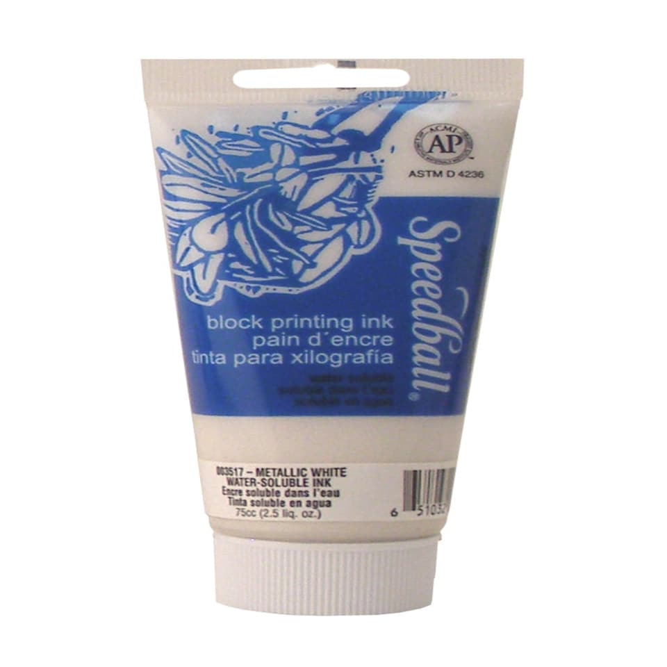 Speedball Water-Soluble Block Ink, White, 2.5oz