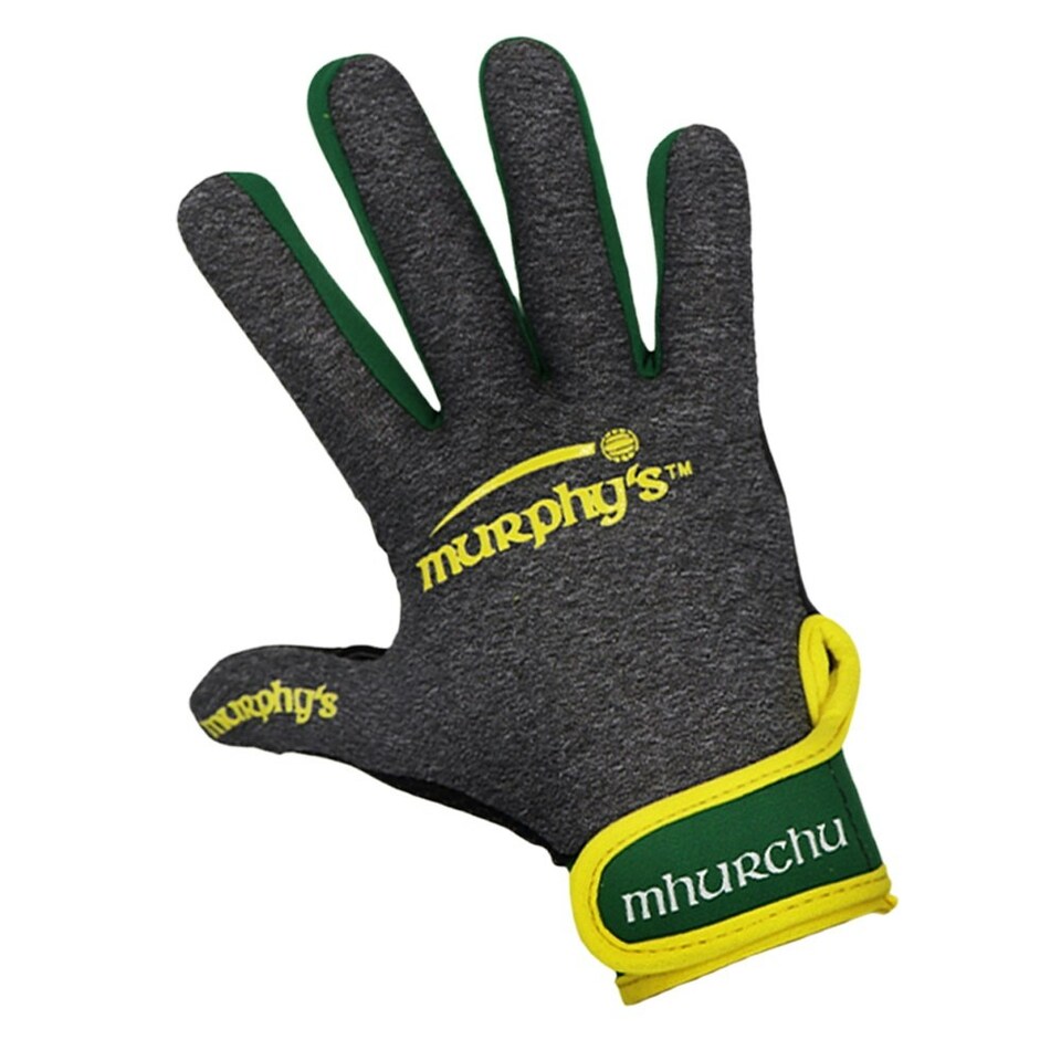 image 1 of Murphys Unisex Adult Contrast Gaelic Gloves - Grey/Green/Yellow - L