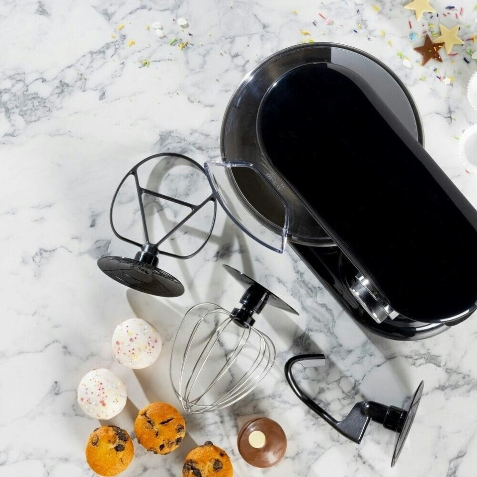 image 1 of Daewoo 3-in-1 1000W 5L Baking Stand Mixer Kit with Splashguard Black | Silver