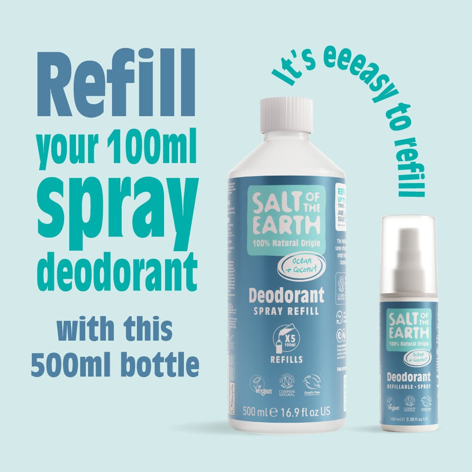 image 1 of Salt of the Earth Deodorant Spray Refill Ocean & Coconut Natural Origin Ingredients Vegan 500ml