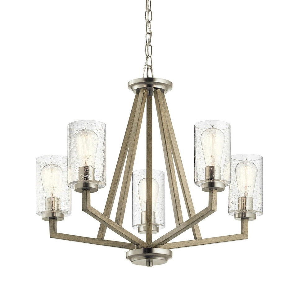 image 1 of Kichler Deryn Multi Arm Pendant Ceiling Light Distressed Antique Grey