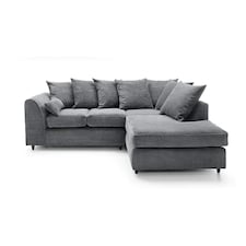 Rivoli L Shape Corner Sofa in Jumbo Cord - Left Hand Facing Chaise Grey