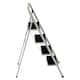 image 3 of Oypla Foldable 4 Step Ladder Stepladder Non Slip Tread Safety Steel Step White