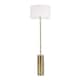 image 4 of ValueLights Lexy Antique Brass Dimmable Floor Lamp White Shade | White
