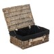 image 7 of 35cm Antique White Wash Split Willow Wicker Picnic Basket with Lining Black | Black | One Size