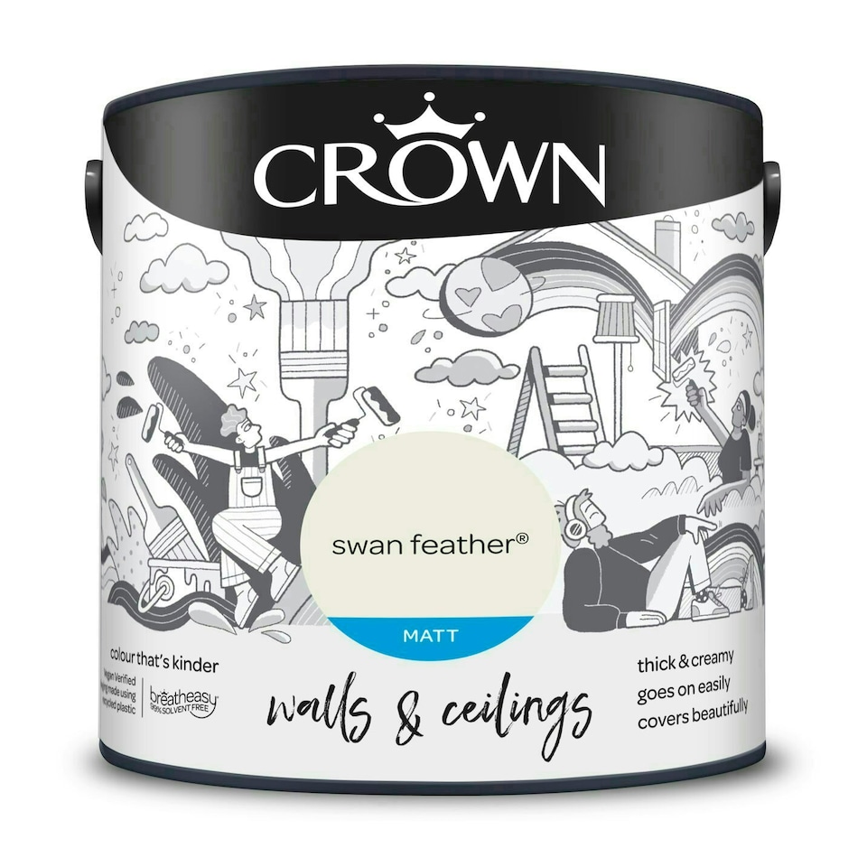 image 1 of Crown Matt Emulsion Swan Feather 2.5L