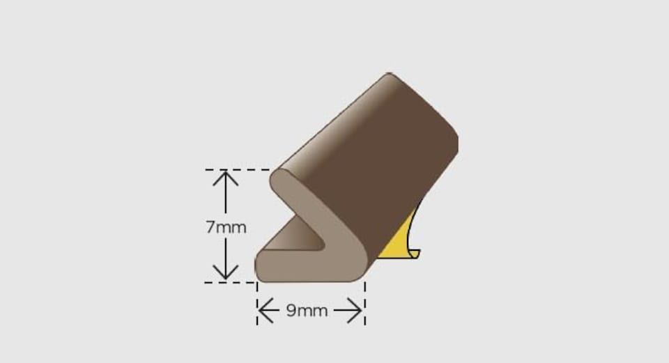 image 1 of Exitex Self Adhesive V Strip Seal 5m Draught Proofing Rubber | Brown | Brown