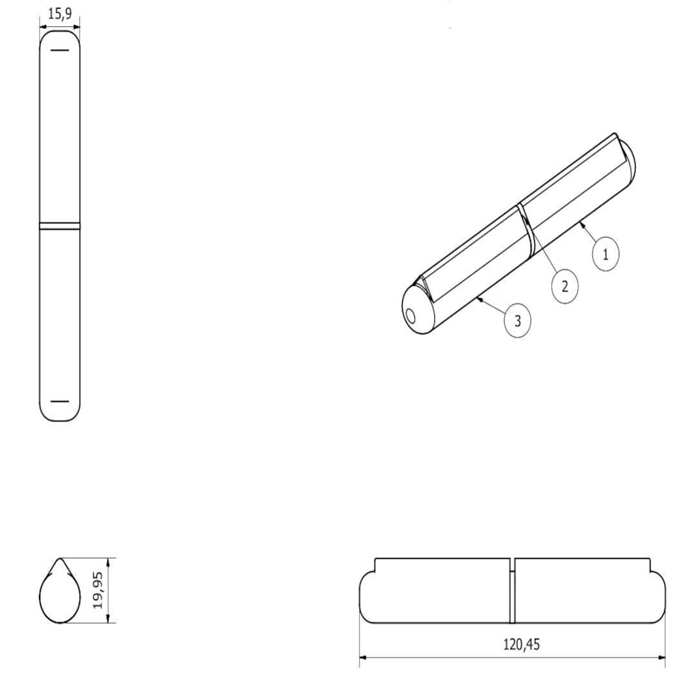 image 1 of Lift Off Bullet Hinge Weld On Brass Bush 16x120mm Heavy Duty Industrial Quality Silver