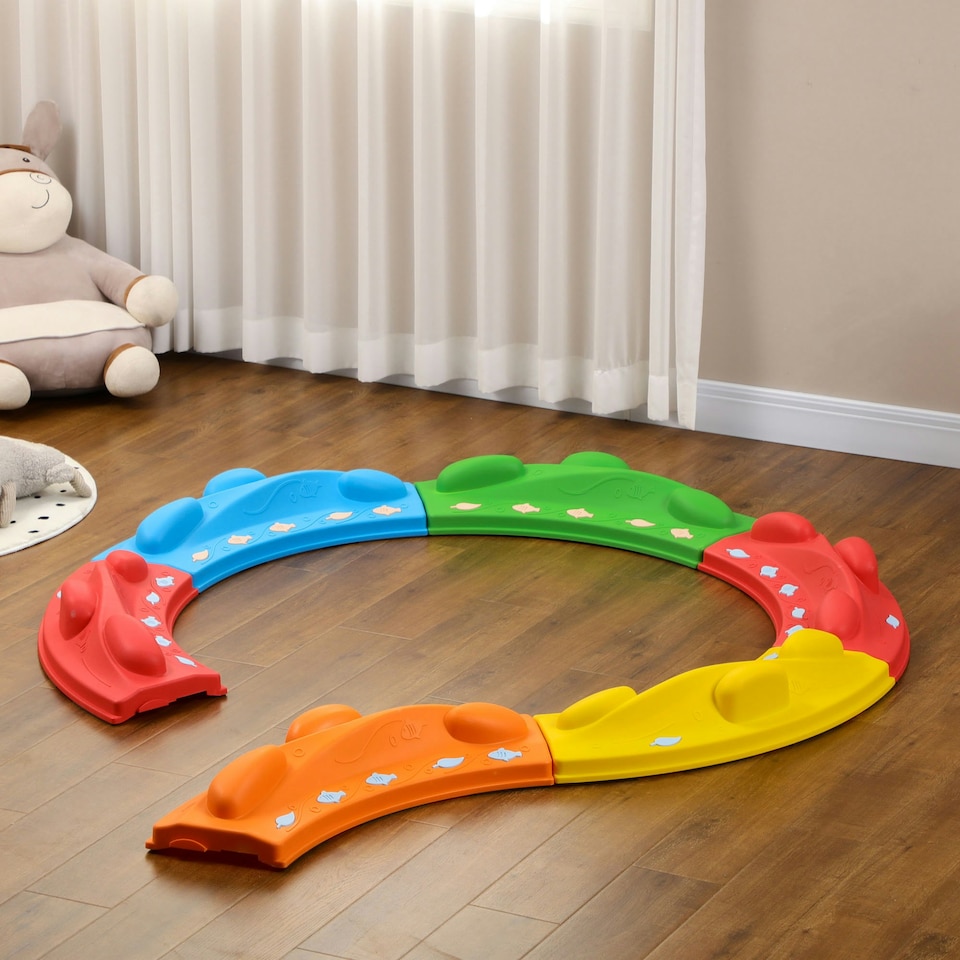 image 1 of ZONEKIZ Kids Balance Beam, 6 Pieces Stepping Stones, for Obstacle Course