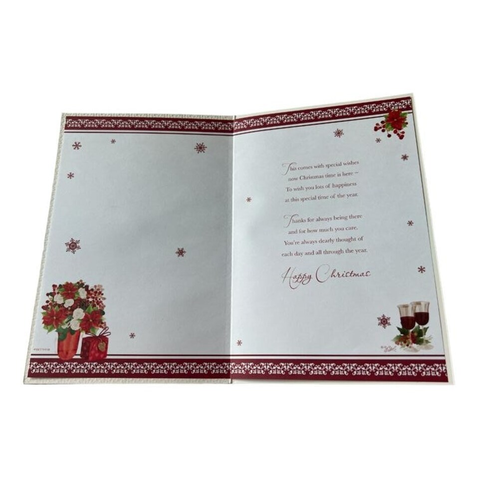 image 1 of To One I Love Floral Glitter Finished Christmas Card