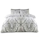 image 1 of VELVETIO Margaux Printed Duvet Cover Set Reversible Polycotton Easy Care Beddings Grey | Charcoal | King