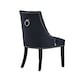 image 4 of Set of 4 Velvet Dining Chairs Ergonomic Scoop Knockerback & Button Tufted Wood Legs Black