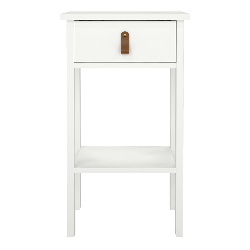 image 1 of Barcelona Bedside Table with 1 Drawer in White
