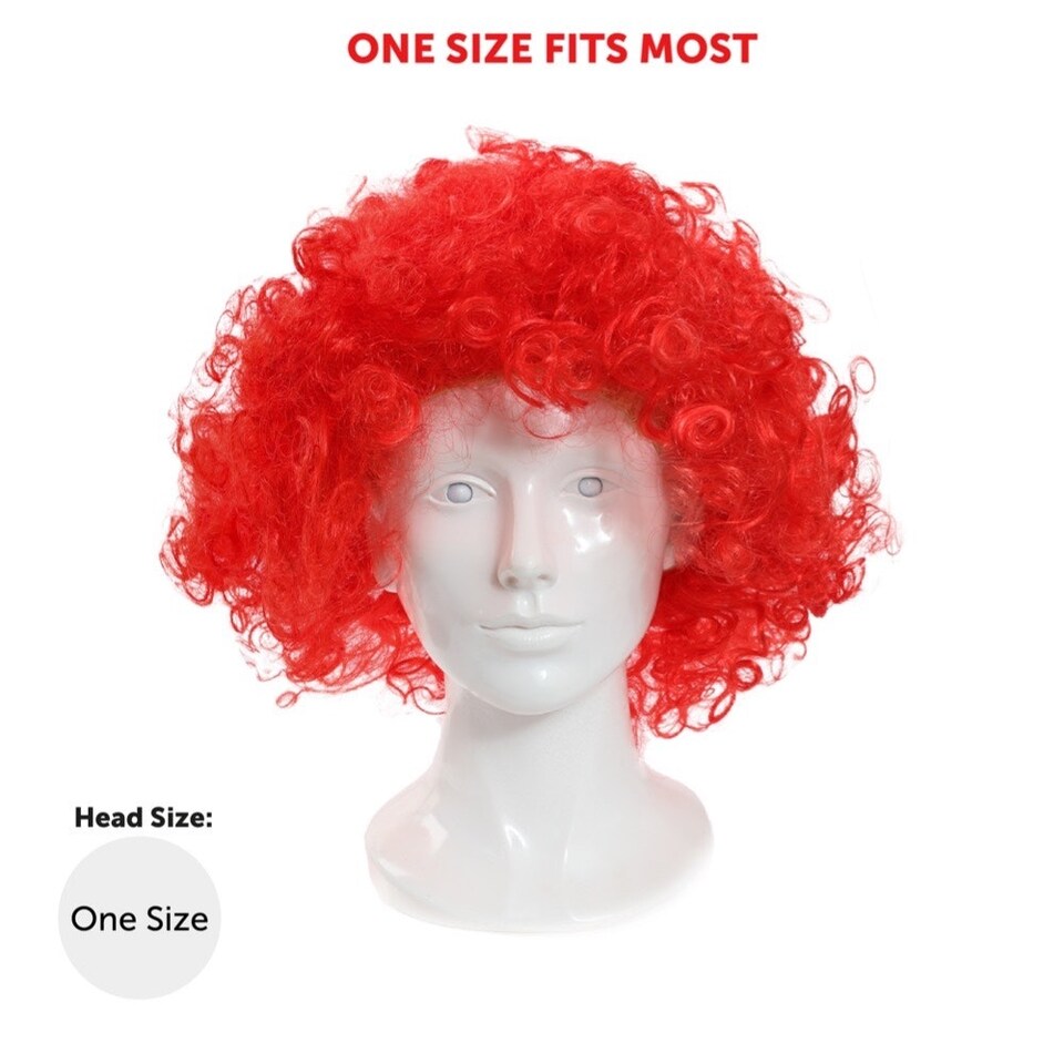 image 1 of Pack of 1 Red Curly Wig Red | One Size