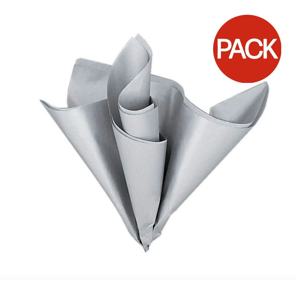 Unique Party Metallic Tissue Paper (Pack of 5) - Silver - One Size