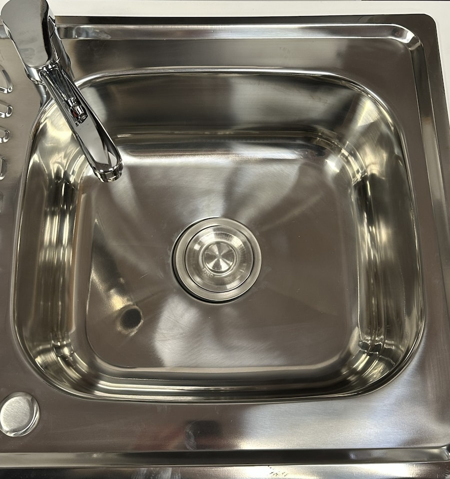 image 1 of JD Greta 1000mm Utility Room Sink Unit With Tap, Kitchen Base Cabinet - White Gloss | White