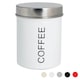 image 1 of Harbour Housewares White Round Metal Kitchen Coffee Canister Kitchen Caddy Kitchen Storage Containers Canisters