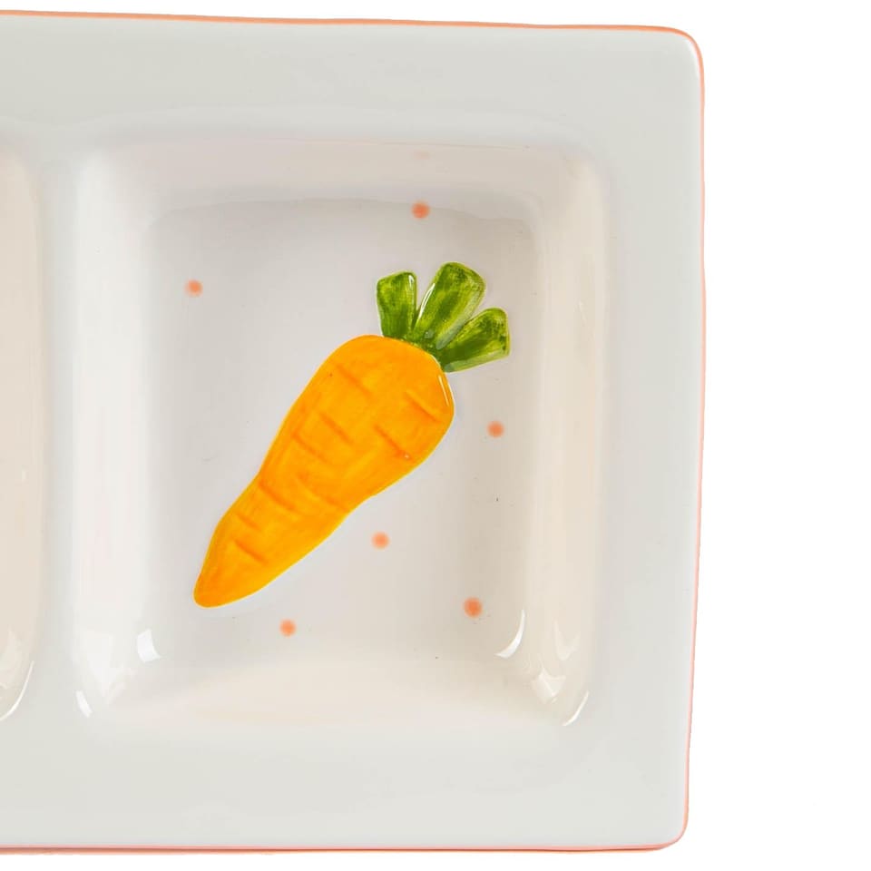 image 1 of Nicola Spring Easter Bunny Snack Plate - 31cm - White | White | White