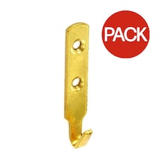 Securit Brass Plated Picture Hooks (Pack of 2) - Gold - One Size