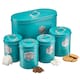 image 4 of Cooks Professional 5 Piece Kitchen Storage Set – Tea, Coffee, Sugar, Bread & Biscuit Tins | Blue | Teal & Silver