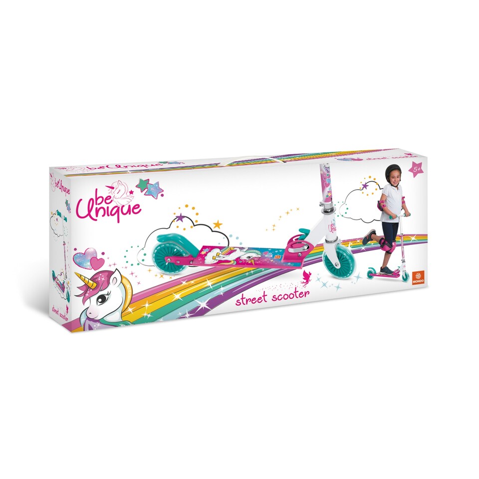 image 1 of Unicorn 2-Wheel Kids Scooter - Foldable with Adjustable Handlebar