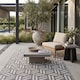 image 7 of Homescapes Outdoor Rug Luxury Waterproof Reversible Recycled, For Garden, Luna Geometric | Grey | Grey and White