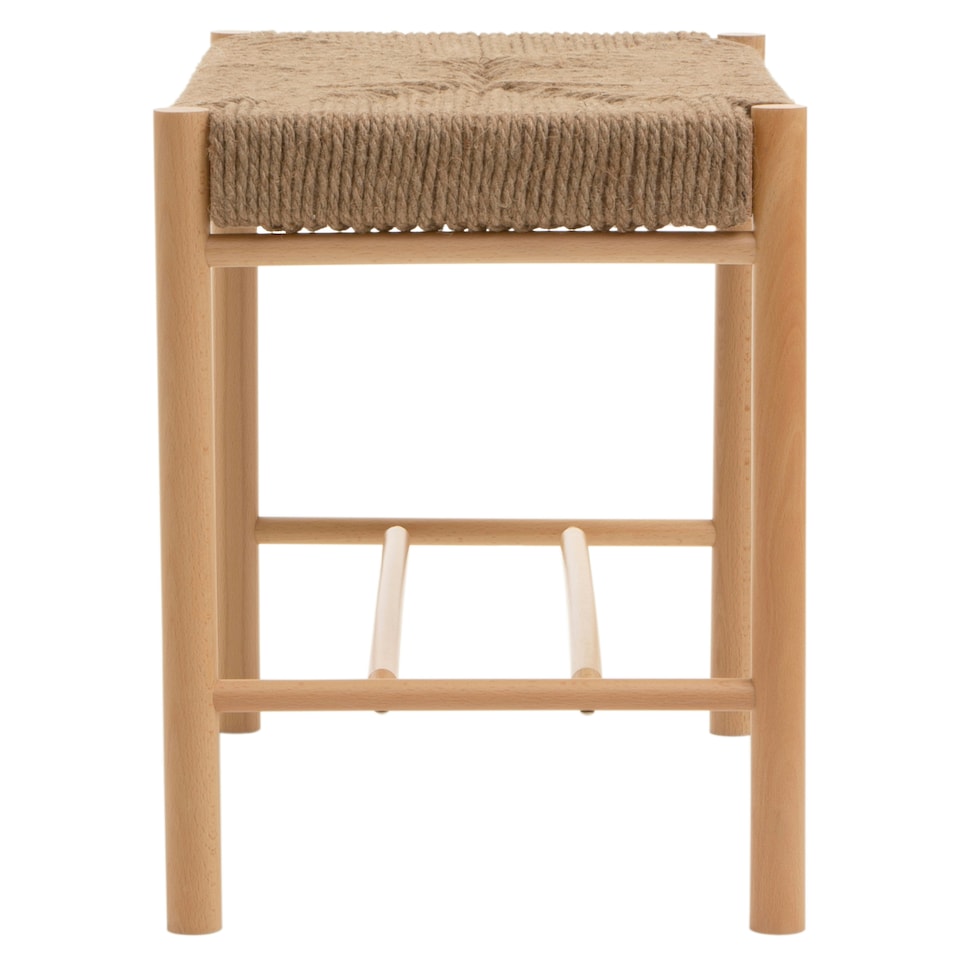 image 1 of Bandar Natural Rope Weave Small Bench Cream
