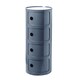 image 1 of Living and Home Cylindrical 4-Tiered Plastic Storage Drawer Unit, Grey