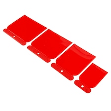 Blackspur 4pc Plastic Filling Knife & Scraper Set - 4 Sizes - Red