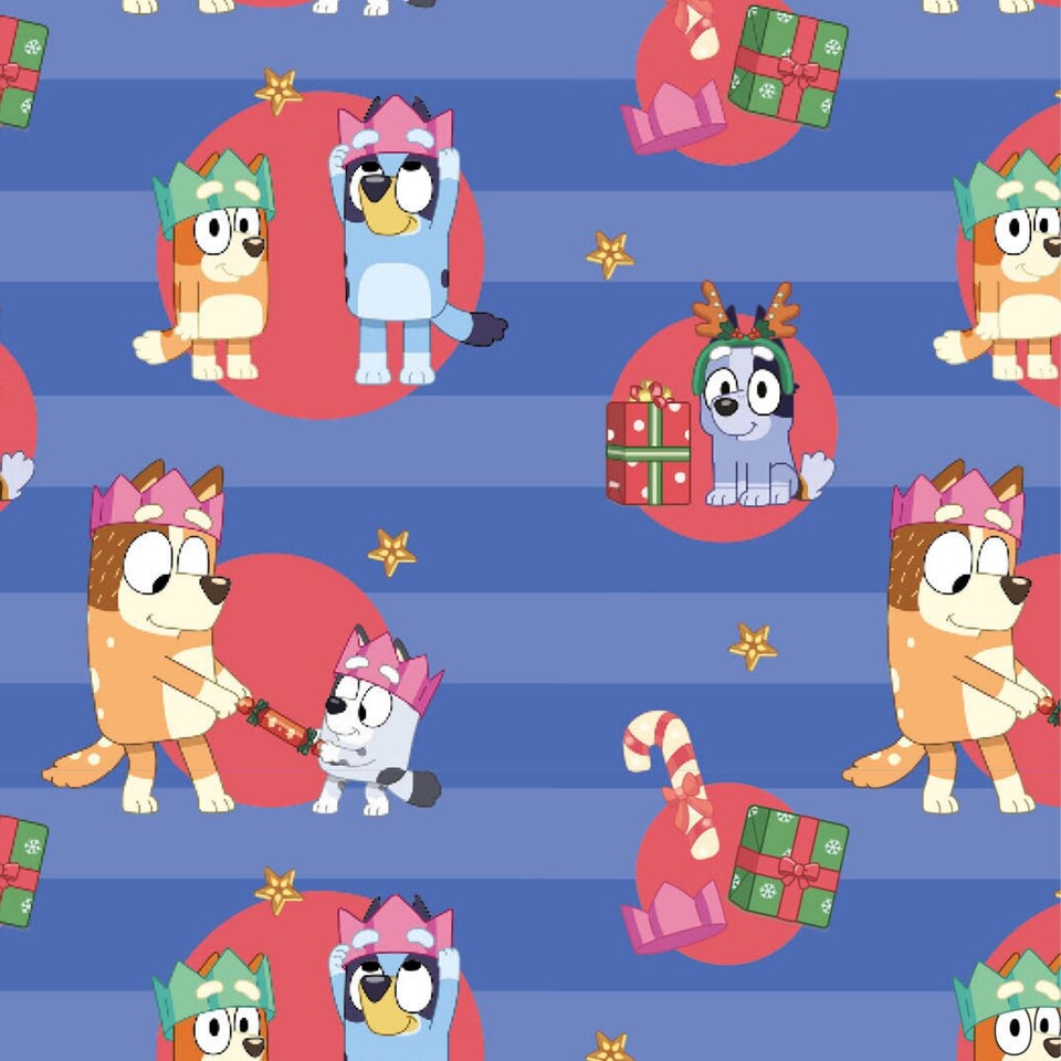 image 1 of Bluey Christmas 2 Sheets & 2 Tags Gift Wrap