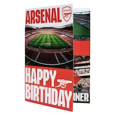 Arsenal FC Musical Birthday Card - Red/Blue/Gold/White - One Size