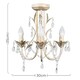 image 6 of ValueLights Odelia 3 Way White Ceiling Light Chandelier | Cream