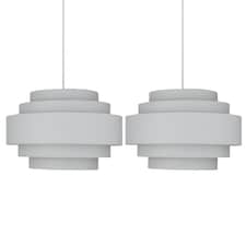 Pair of Light Grey 5 Tier Light Shades | Grey | Large | 2